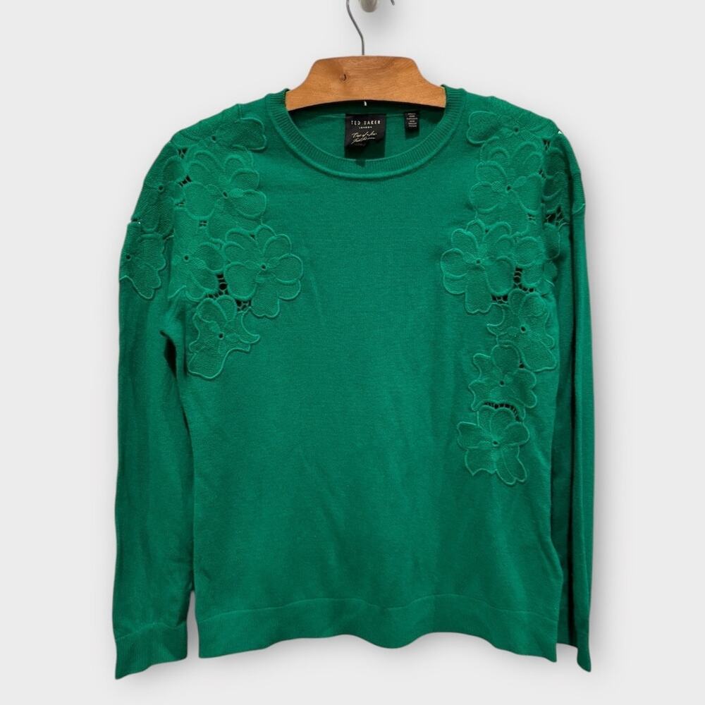 NEW TED BAKER Yizelda Lace Shoulder Sweater Size 2